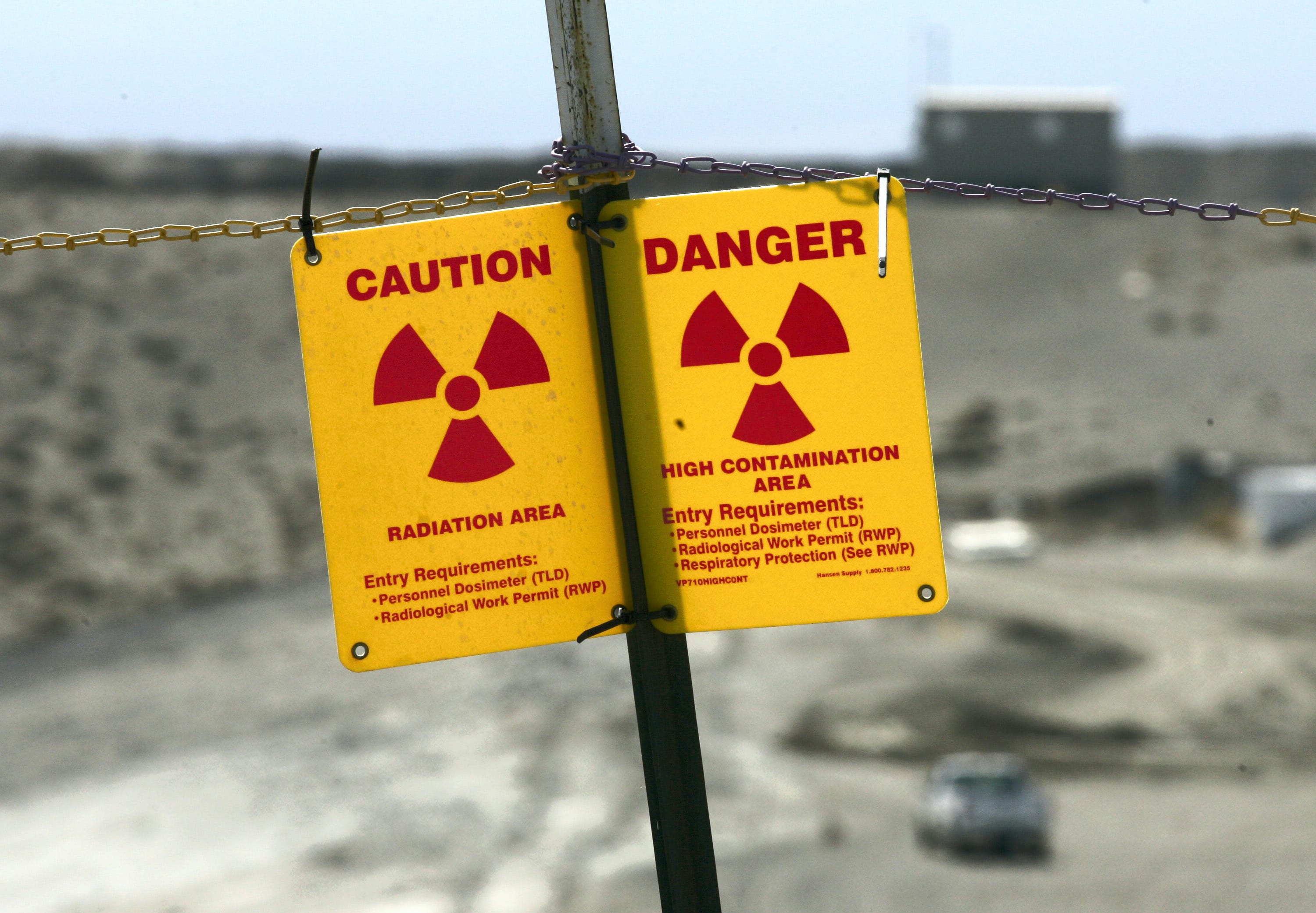 A sign warns of radiation on the Hanford nuclear reservation, which houses Washington's only operating nuclear power plant.