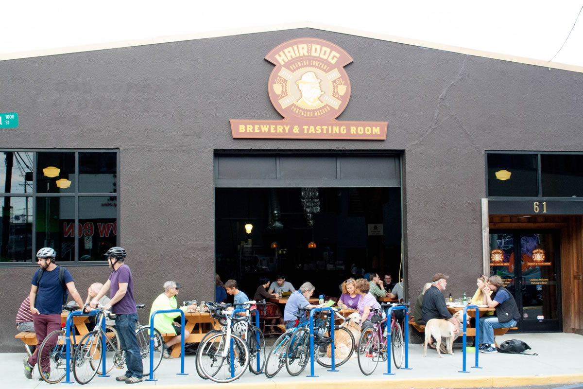 Photos by Dana Juhasz/Chicago Tribune
Park your bike outside the tasting room at Hair of the Dog Brewing Co. in Portland.