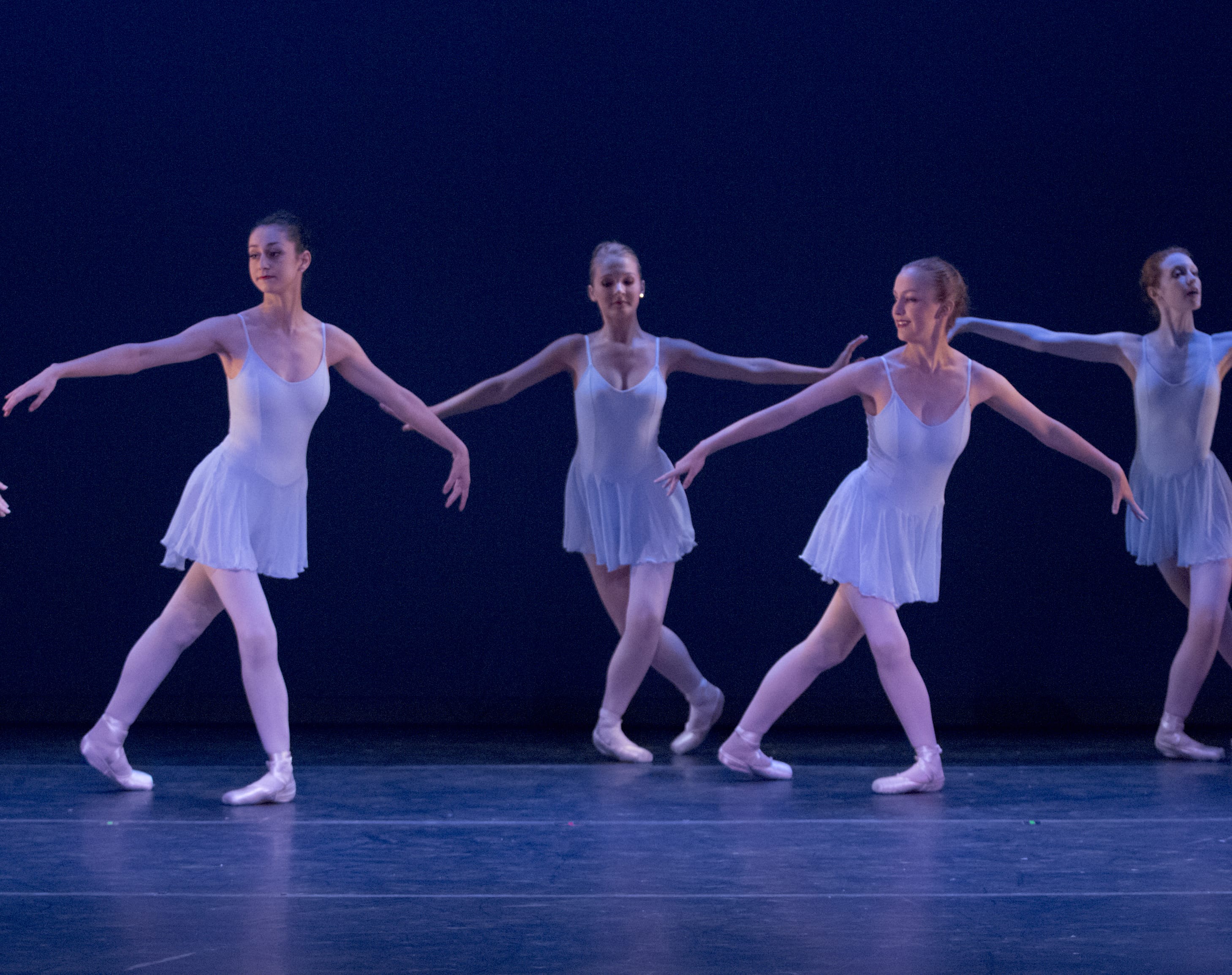 Annie and Hope Garcia (front row) perform during a master's workshop at The Portland Ballet this past August. Both girls enjoy dance for different reasons.