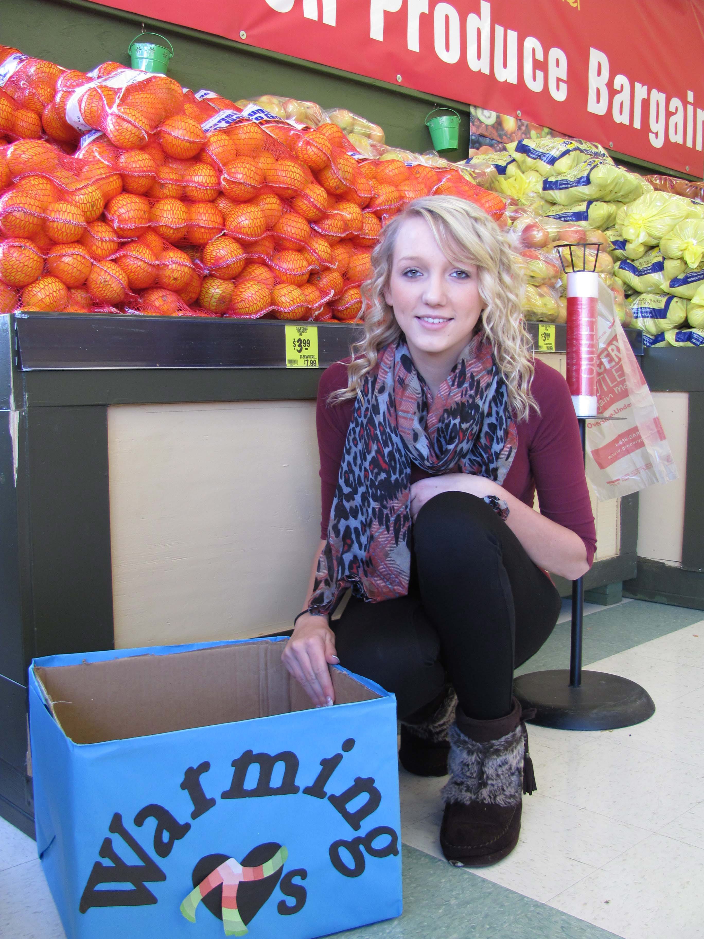 WHS student Cheyene Dady is collecting mittens, scarves, coats and hats for the homeless as a part of her senior project.