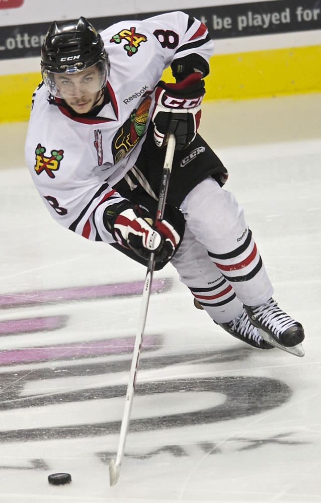 The Winterhawks' Ty Rattie scored three goals in Sunday's Western Hockey League championship clinching game Sunday at Edmonton.