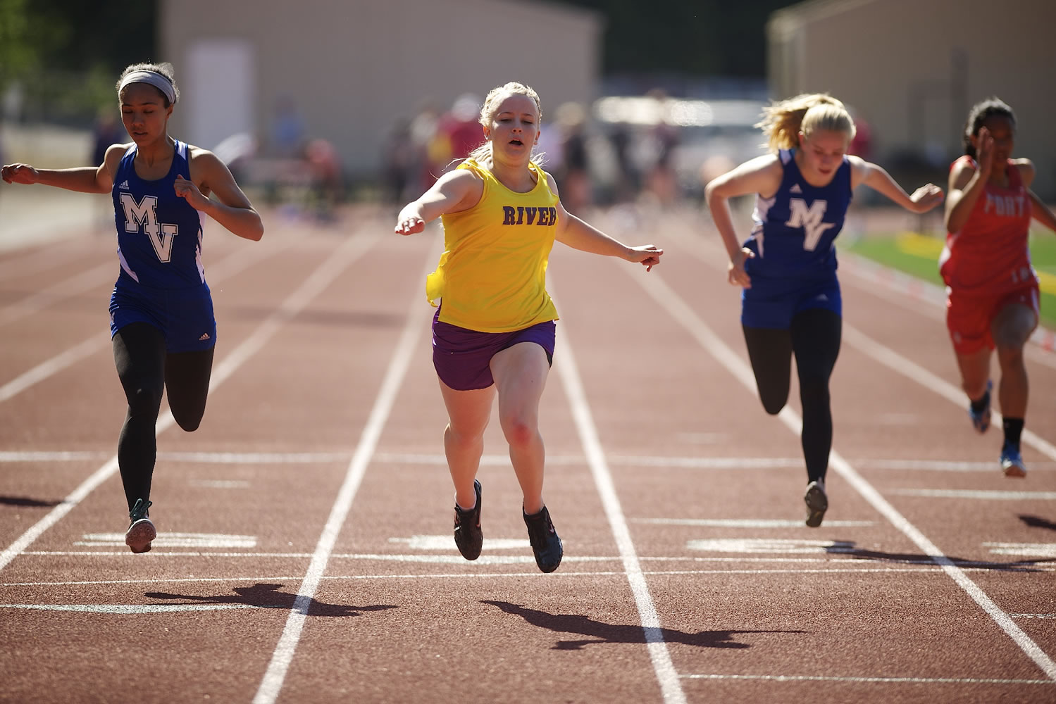 Emily Morgan of Columbia River has been battling a foot injury for a month, but it flared up after last week's district meet and put her on crutches.