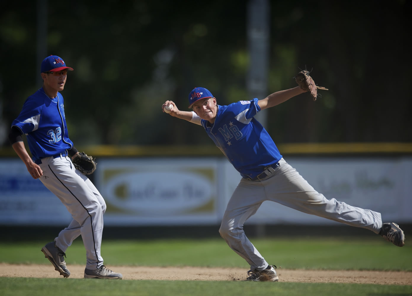 Southern California's Will Proctor attempts to make a play to first base against Naches, Wash., during the second inning of the semifinals of the Little League Junior Boys Western Regionals at Propstra Stadium on Tuesday.