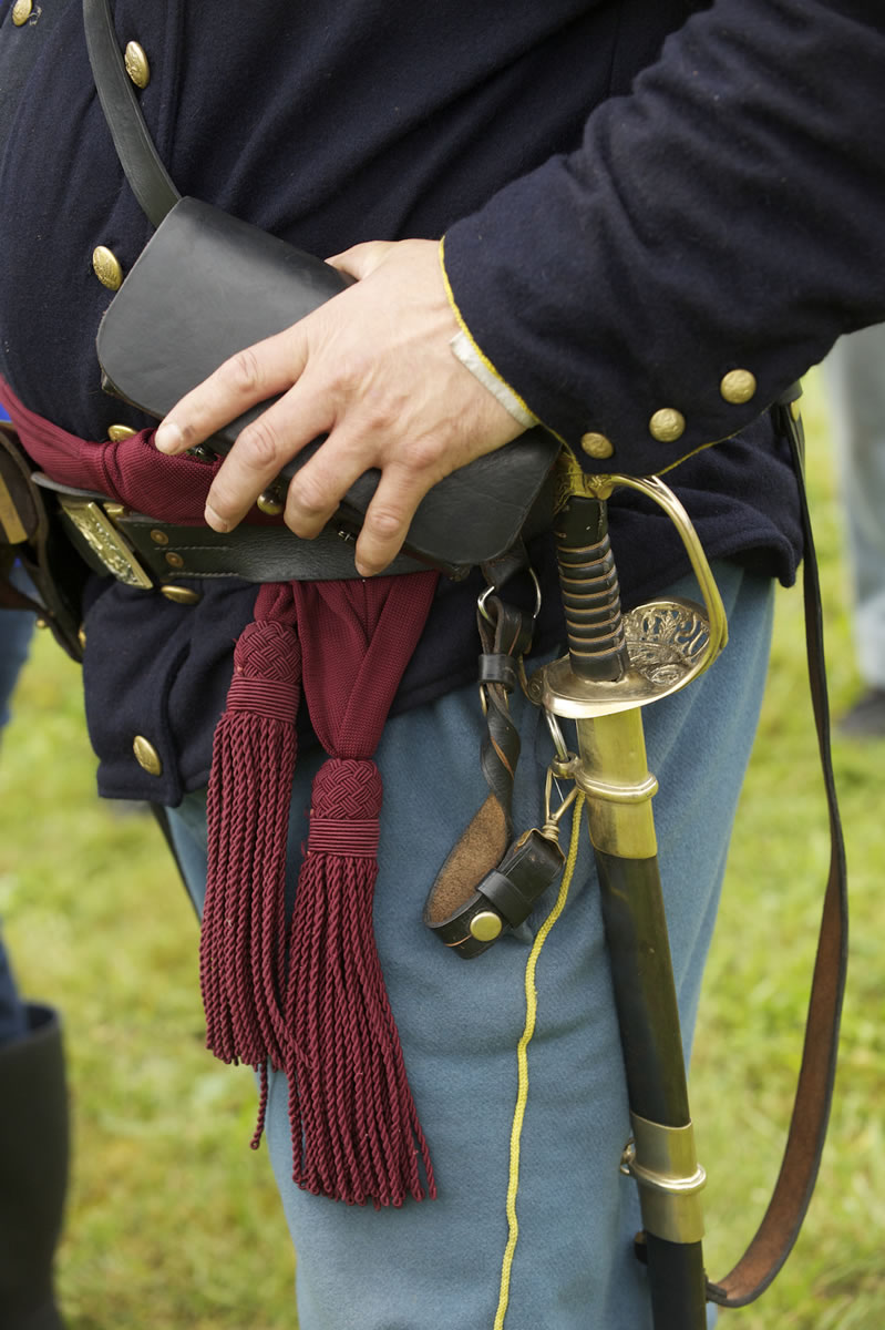 1st Oregon Volunteer Infantry re-enactors frequently display their Union army-inspired uniforms and weaponry at Fort Vancouver National Historic Site.