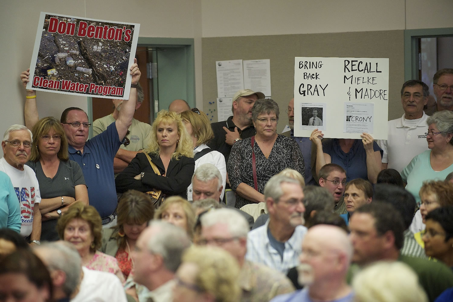 An overflow crowd was present at a Clark County Commissioners meeting at the Clark County Public Services Center Tuesday.
