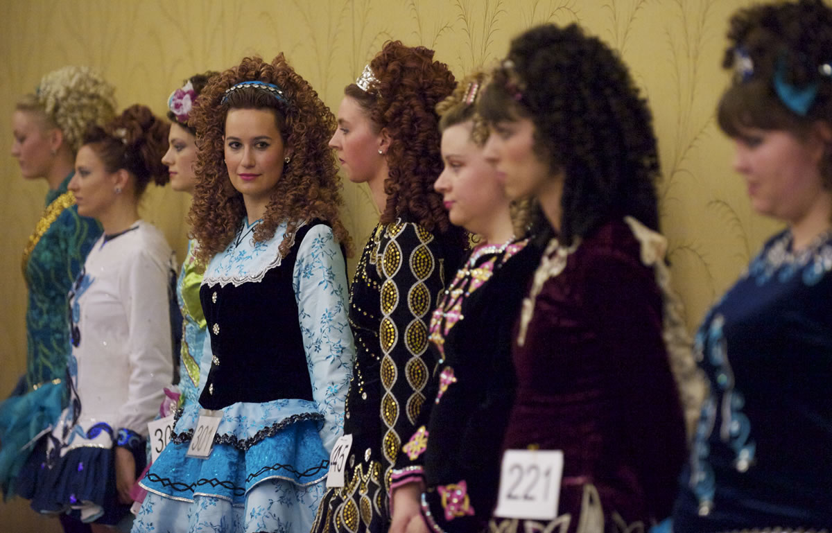 Dancers waited to compete Saturday afternoon at the Feile Samhain Irish dance competition at the Hilton Vancouver Washington.