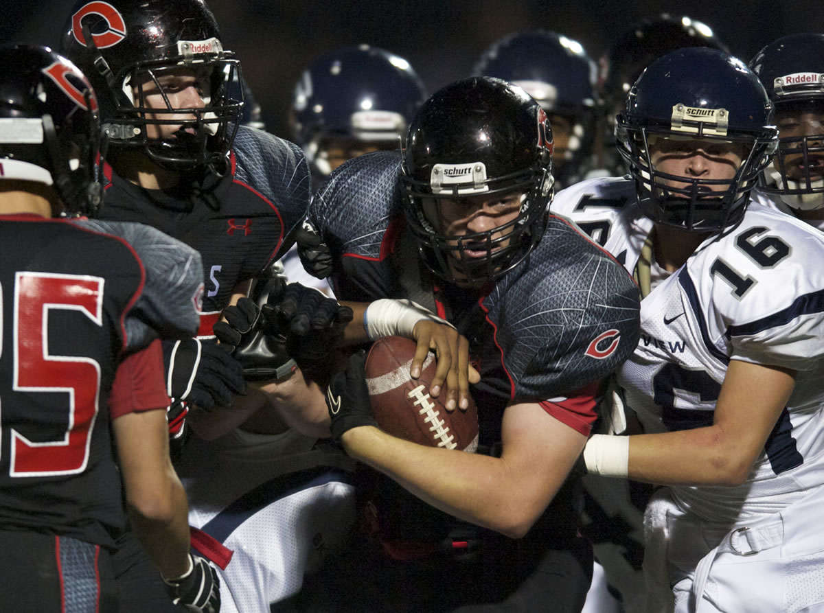John Norcross of Camas scores one of his five touchdowns against Skyview on Friday as the Papermakers make a big statement in their first 4A Greater St.