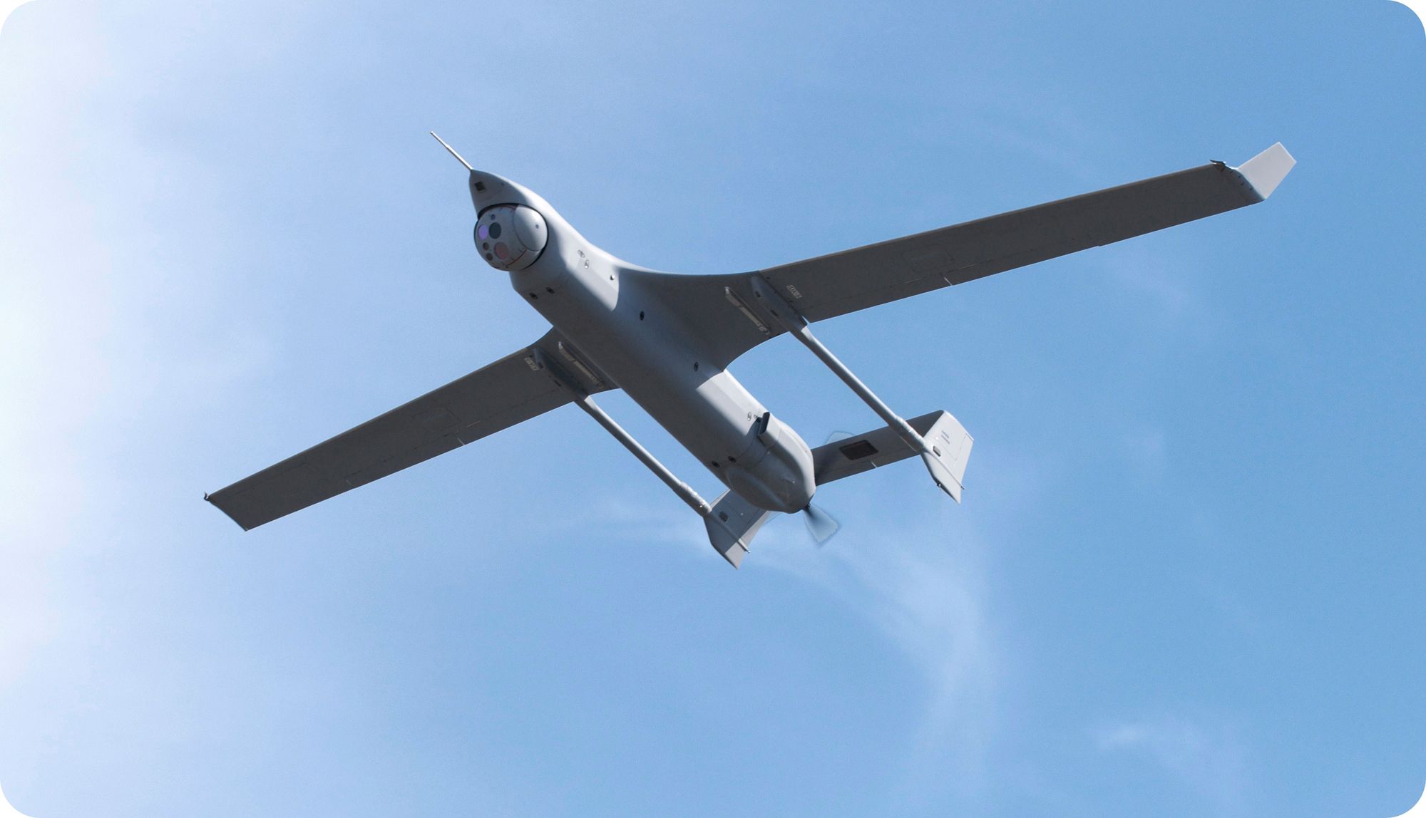 Insitu's next-generation drone, the Integrator, takes a test flight. The remote-controlled aircraft carries more than double the weight of its smaller siblings, the ScanEagle and NightEagle.