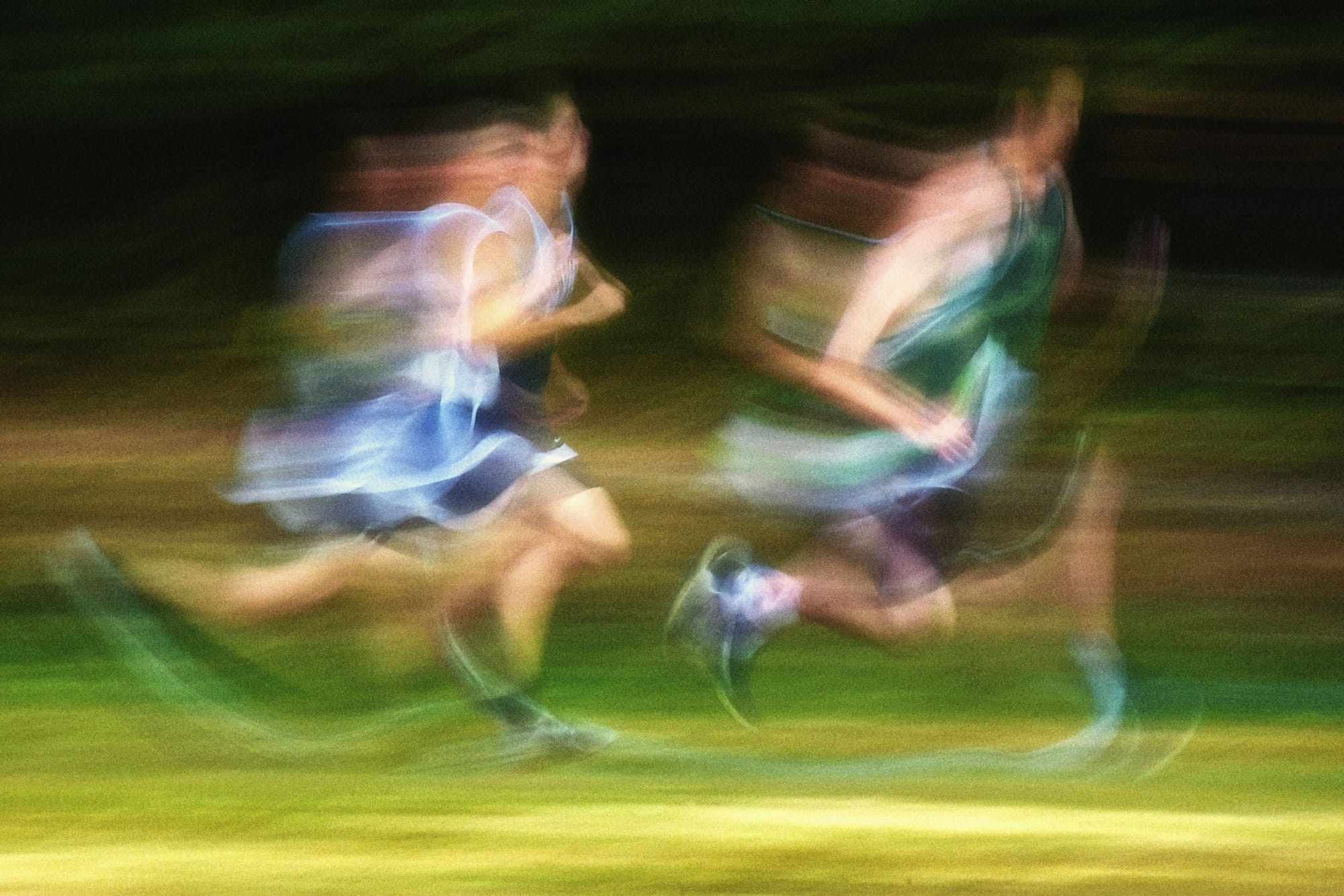 Panning is a classic technique that allows a photographer to create a sense of motion, as in this photo taken during a cross-country meet with Skyview,  Heritage and Evergreen high schools.
