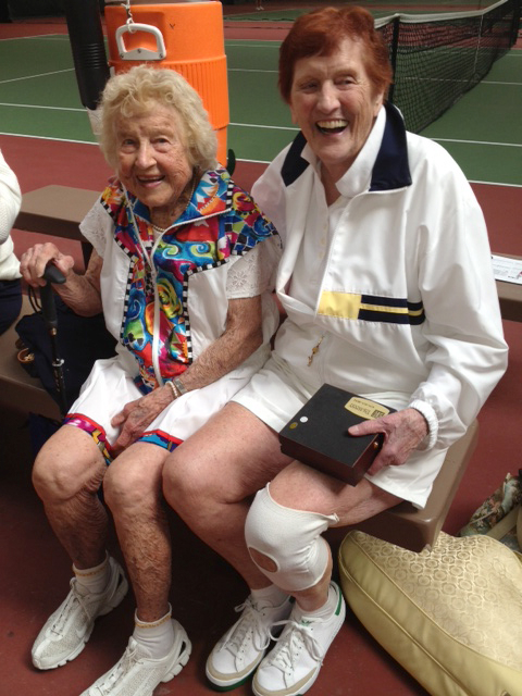 Martha Frederick, right, of Vancouver is pictured with tennis legend Dodo Cheney.