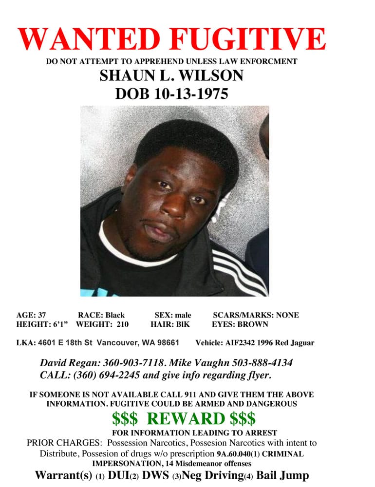 Wanted poster for Shaun L.