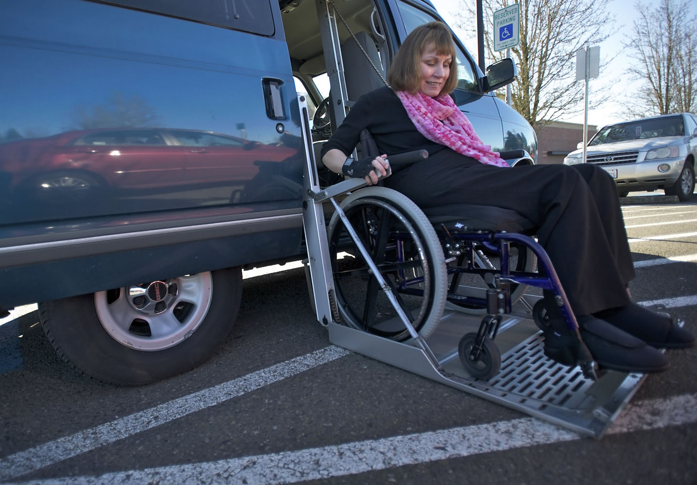 Connie Brittain, 56, of Vancouver, does business at places she knows have adequate disabled parking, such as the Safeway on Northeast 112th Avenue.