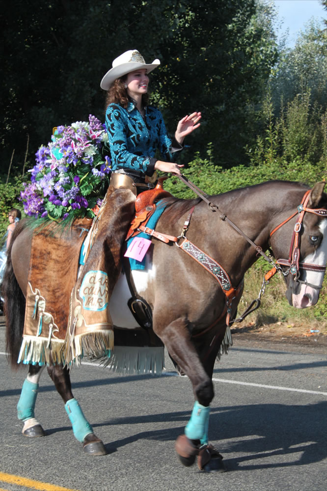 Brush Prairie: Queen Katie Surritt from the Clark County Fair Court rode in the Brush Prairie Spirit Parade on Sept. 15.