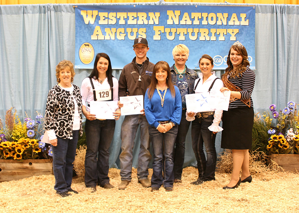 Ridgefield: Ridgefield Angus exhibitor Lauren Martin, second from left, was a scholarship winner at the 2013 Western Regional Junior Angus Show, held April 19-20 in Reno, Nev.