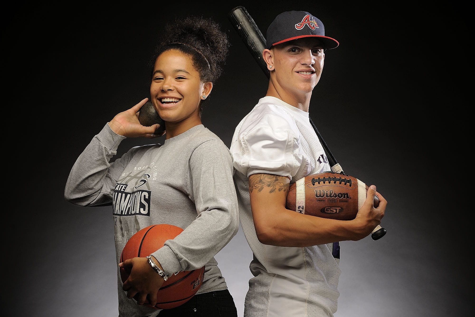 Skyview junior Aubrey Ward-El, left, and Heritage senior Tim Hergert are The Columbian's All-Region multi-sport athletes of the year.
