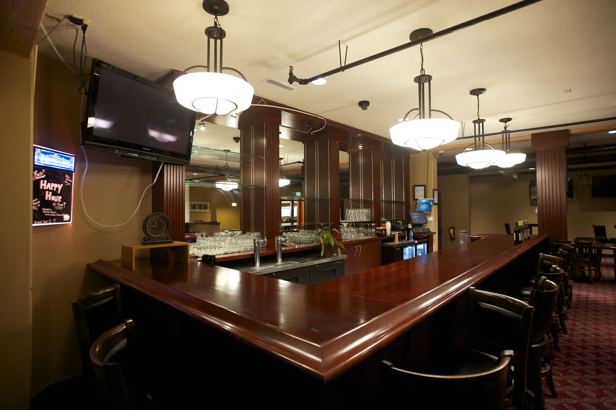 The bar at Woodland's Oak Tree Restaurant has been polished since it shut down in December.