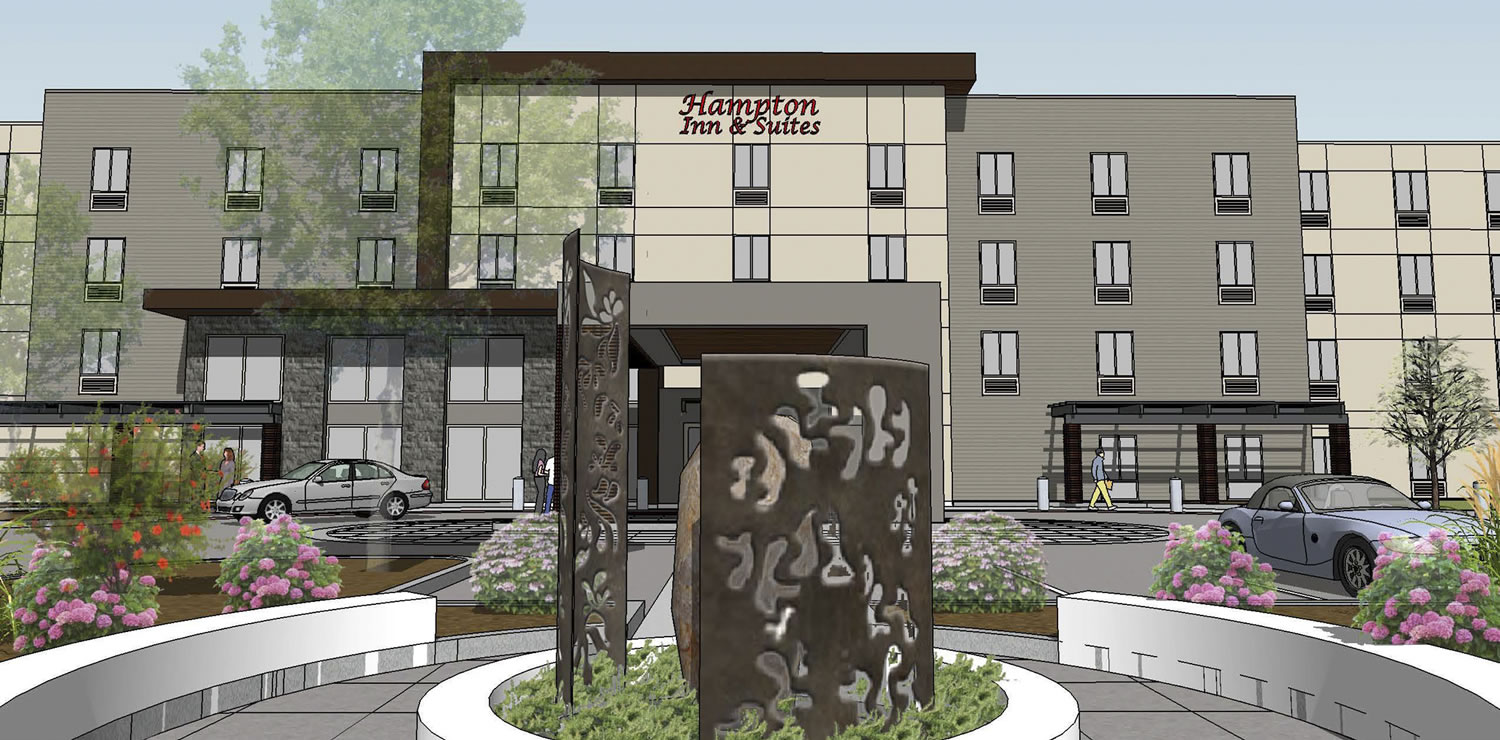 Construction is underway on a 99-room Hampton Inn and Suites on the northeastern border of the former Evergreen Airport site at Southeast Mill Plain Boulevard and 136th Avenue.