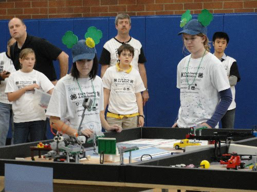 Salmon Creek: Members of the Clark County 4-H Robotics Club team The Soggy Cloverteers showcase their robotics skills. The team took home the Champions Award for best all-around team at the Dec. 1 FIRST Lego League qualifying tournment at Salmon Creek Elementary School.
