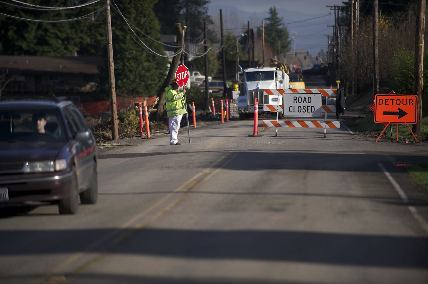 Crews work on a county project on Northeast 88th Street in December 2015.