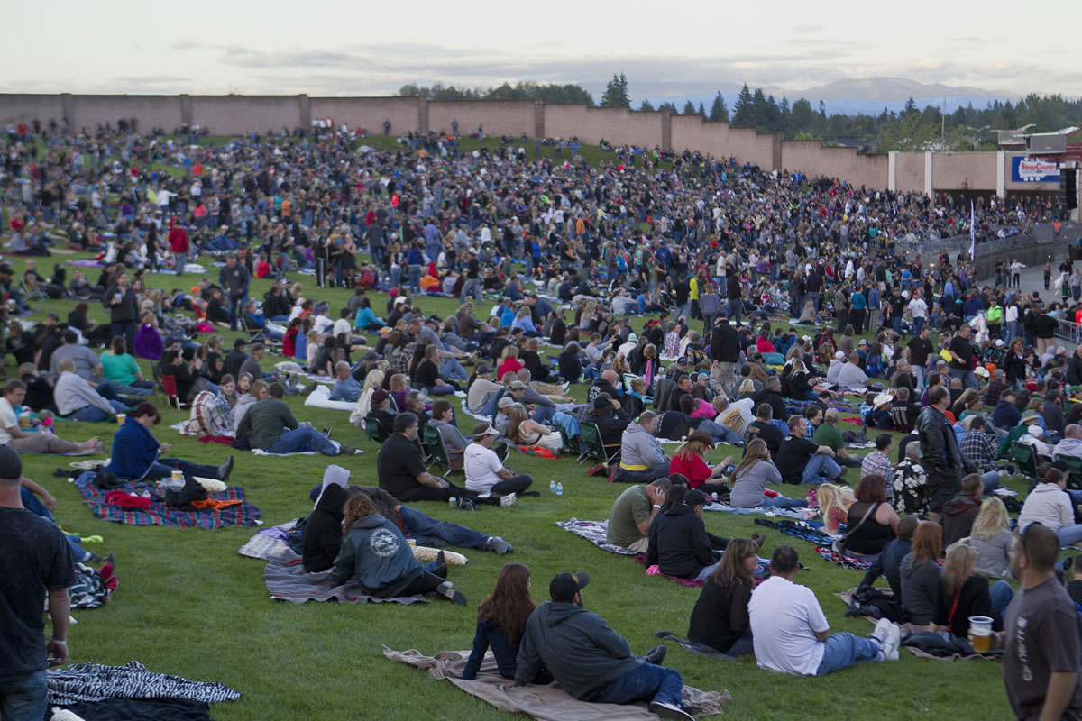 Rock fans pack the Sleep Country Amphitheater on the first day of summer for Bad Company and Lynyrd Skynyrd in Ridgefield on Friday.