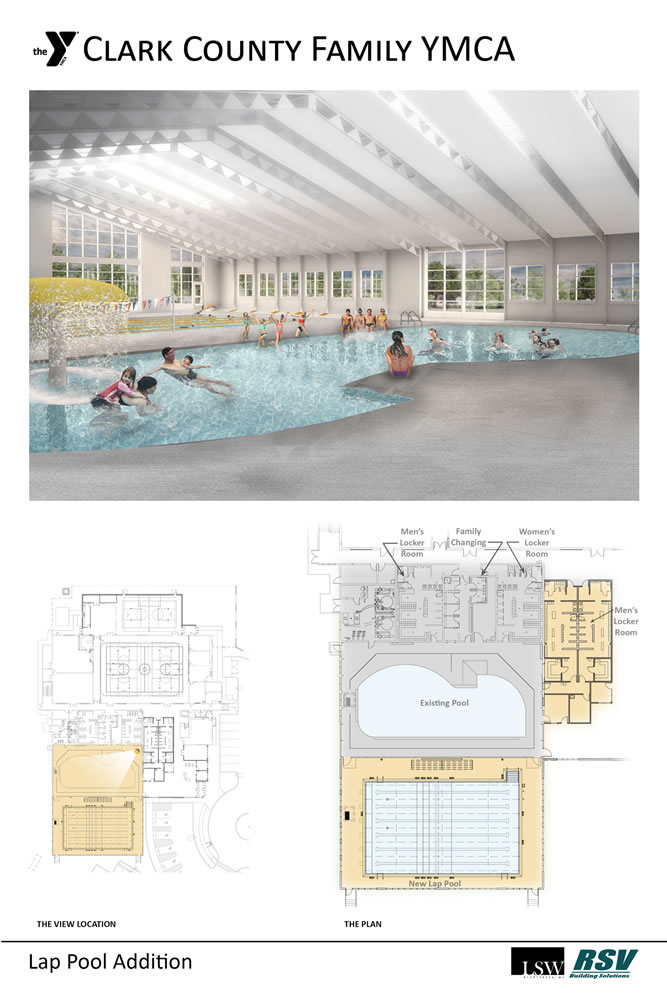 A new, six-lane lap pool is part of the expansion planned for the Clark County YMCA.