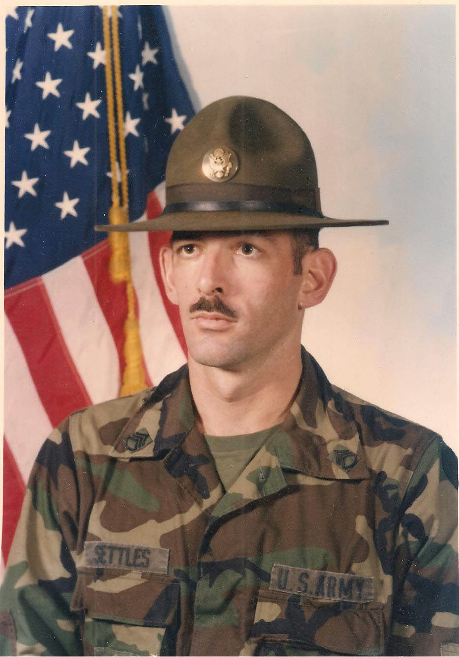 Mike Settles, Army drill sergeant at Fort Dix, N.J., in 1983.