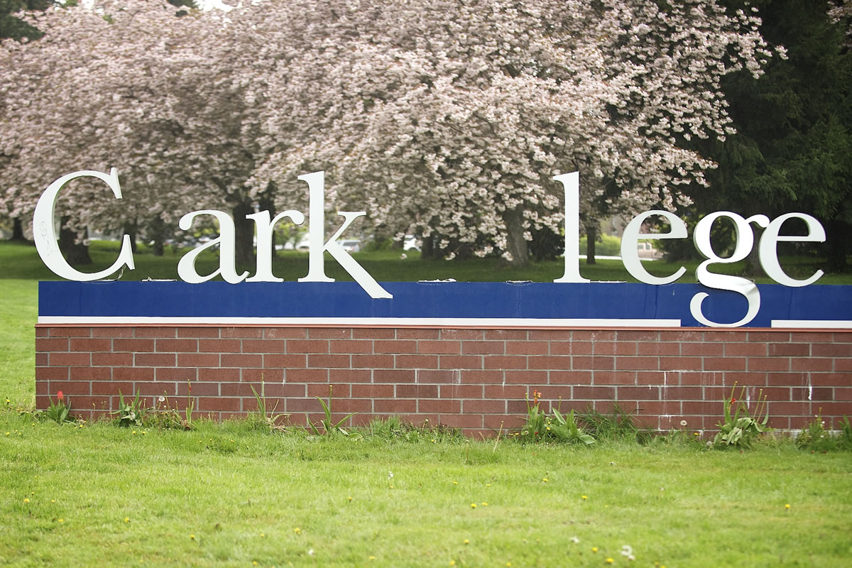 Vandals destroyed sections of a campus sign at Clark College, apparently over the weekend.