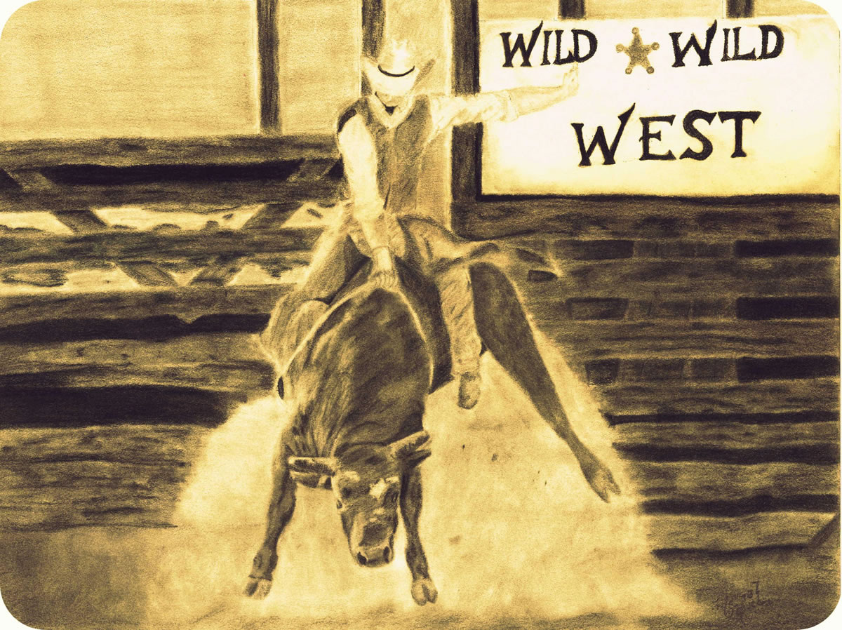 Battle Ground: 15-year-old Mariah Chavez won the 2013 Harvest Days Poster Contest with this pencil drawing that fits the festival's theme: &quot;Wild, Wild West!&quot; A framed copy of the artwork will be presented to her at Harvest Days' opening ceremony July 19.
