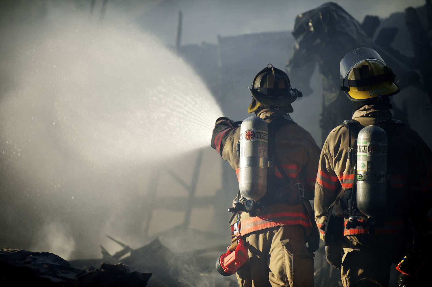 At one point, crews said over emergency radios that they were using all available water on the fire.