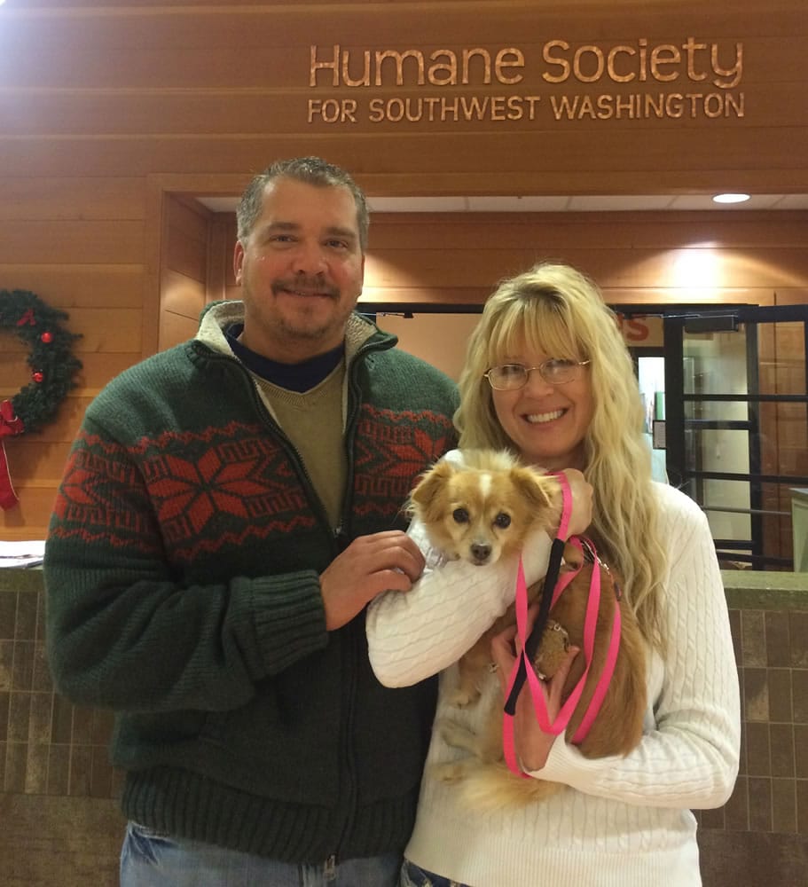 East Vancouver: Rob Barber and Cheri Jones of Longview adopted Madeline from the Humane Society for Southwest Washington on Dec.
