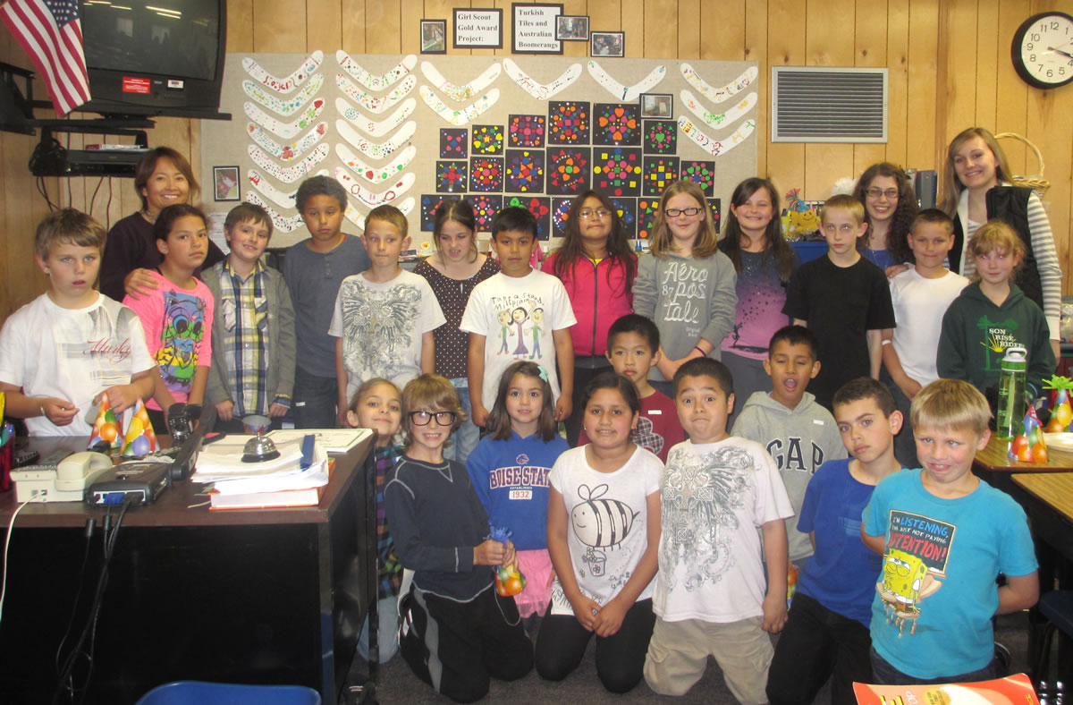 Mill Plain: This third-grade class at Mill Plain Elementary has been all around the world, thanks to Girl Scouts Becca Thompson and Synthia Gifford.