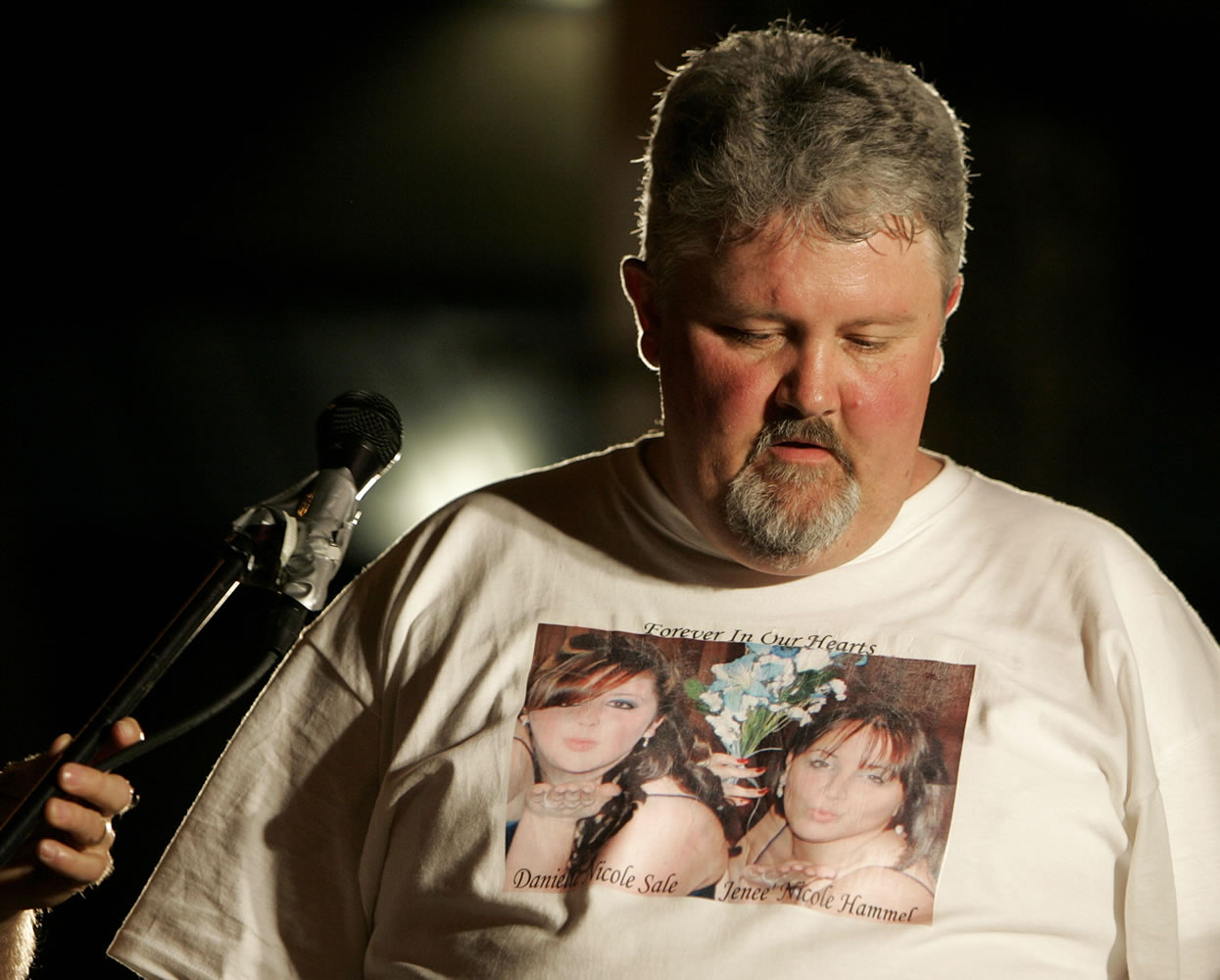 David Sale speaks at a memorial of the one-year anniversary of Vancouver resident Danielle Sale's death in 2010.