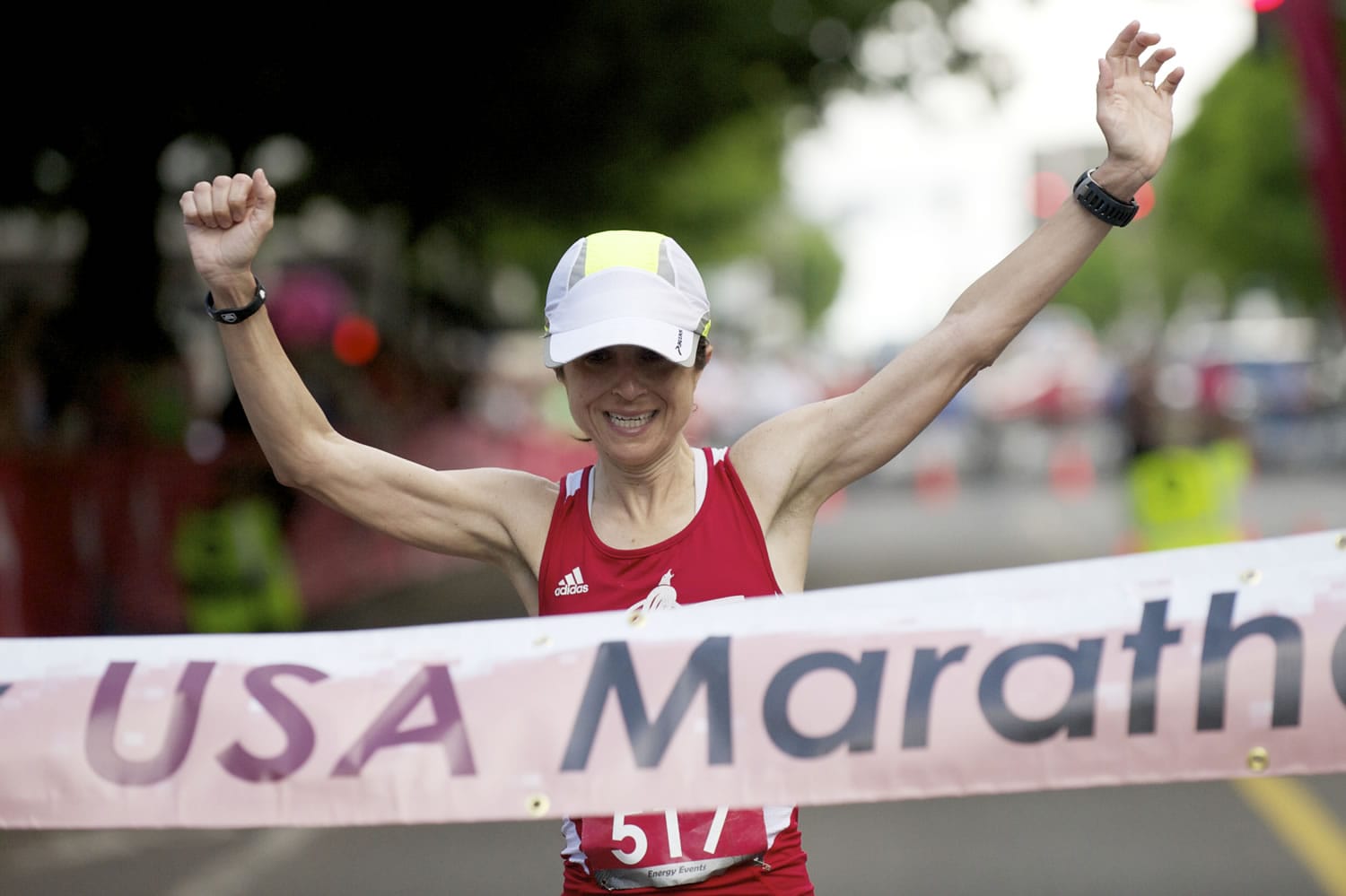Angie Fiese, women's winner of the Vancouver USA Marathon.