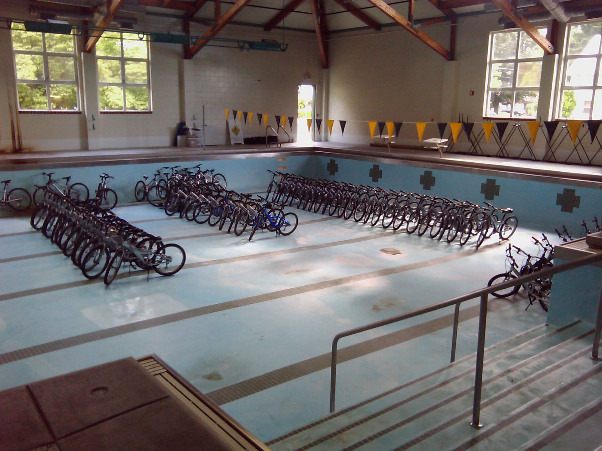 Bike Clark County stored bikes used in its safety program at Hough Pool.