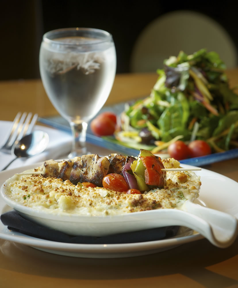 Five cheese mac and chicken with a bistro salad is one of the offerings at Gray's at the Park.