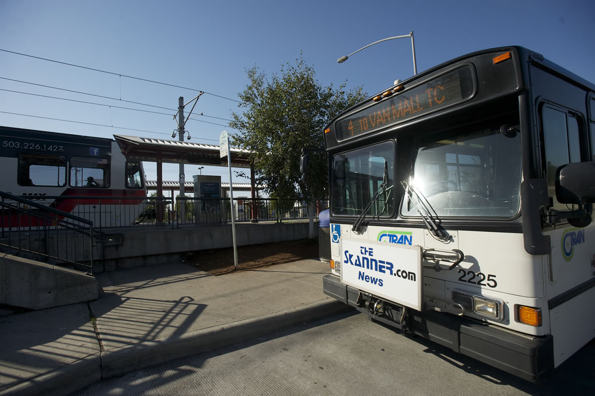 The Delta Park/Vanport Transit Center, shown, Thursday, September 6, 2012, is served by both C-Tran and TriMet.