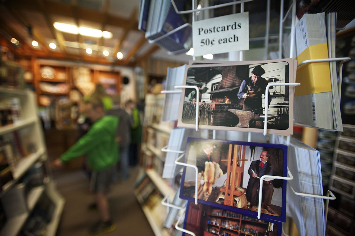 School children visit the Fort Vancouver book store, a joint venture of the Park Service and Fort Vancouver National Trust.