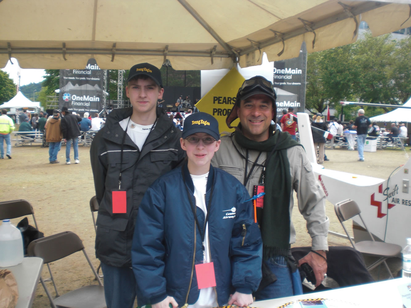 Inga Galbraith
From left, Kjer Galbraith and Kaya Galbraith, and Pearson Air Museum manager Laureano Mier at the Memorial Day Parade in Portland in 2012.