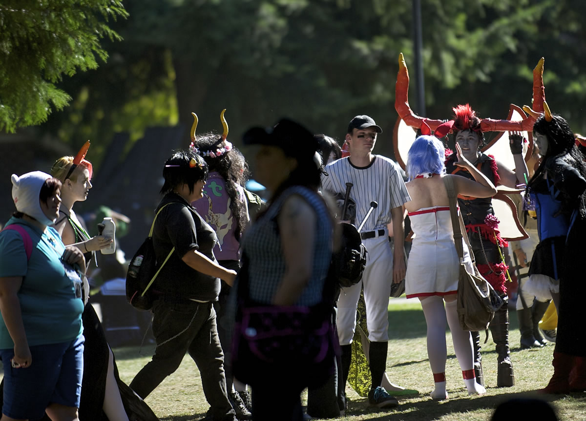 Hundreds of Kumoricon attendees made Esther Short Park their second home on Sunday.