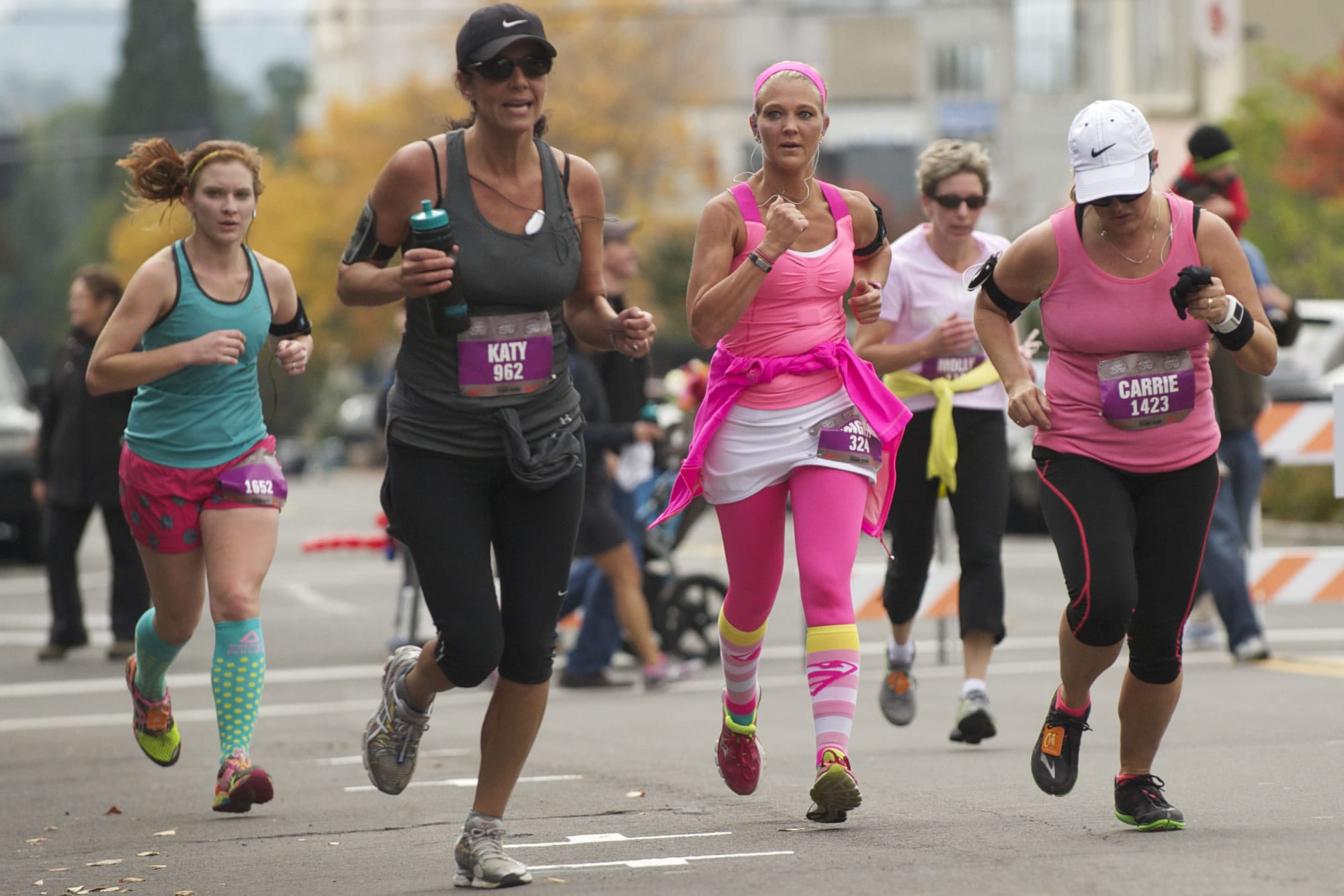 Runners take part in the 7th annual Girlfriends Half Marathon on  Sunday.