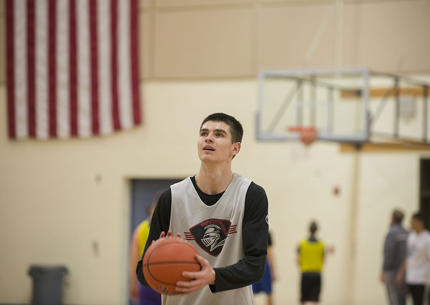 Kienan Walter of King&#039;s Way Christian works on his free throws during practice Wednesday.