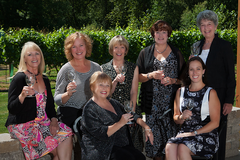 Grape-ful Women formed in May 2012 as a way for local women, and some men, to get together, enjoy wine and plan charity events. Back row: Lynda Lathrop, from left, Janine Julian, Linda Anderson, Meghan Guinn and Charlotte Bruce.
