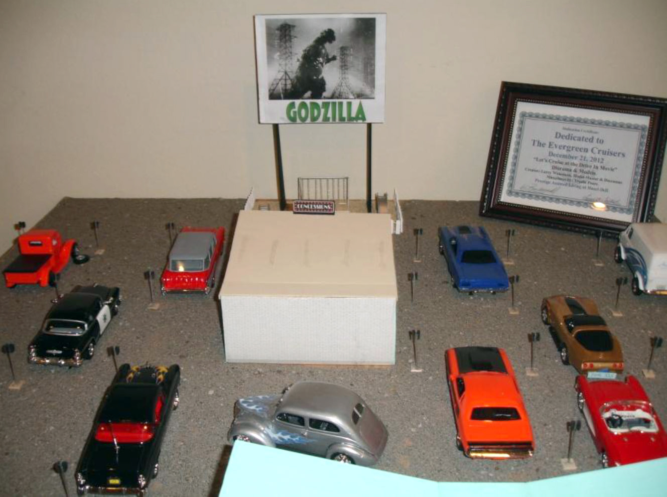 Northeast Hazel Dell: Larry Wakeman created this drive-in theater diorama and dedicated it to a local car club.