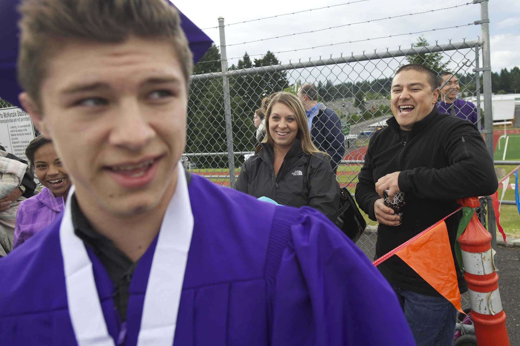 Amy and David Morales arrived at McKenzie Stadium three hours before Heritage High School's commencement ceremony to be first in line to see their son Gabriel Morales graduate.