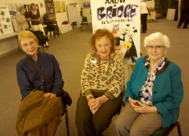 Edgewood Park: Bridge champions from American Association of University Women fundraiser: from left, Janie Pearcy (1st), Bettie Hochwater (2nd) and Margaret Denny (3rd).