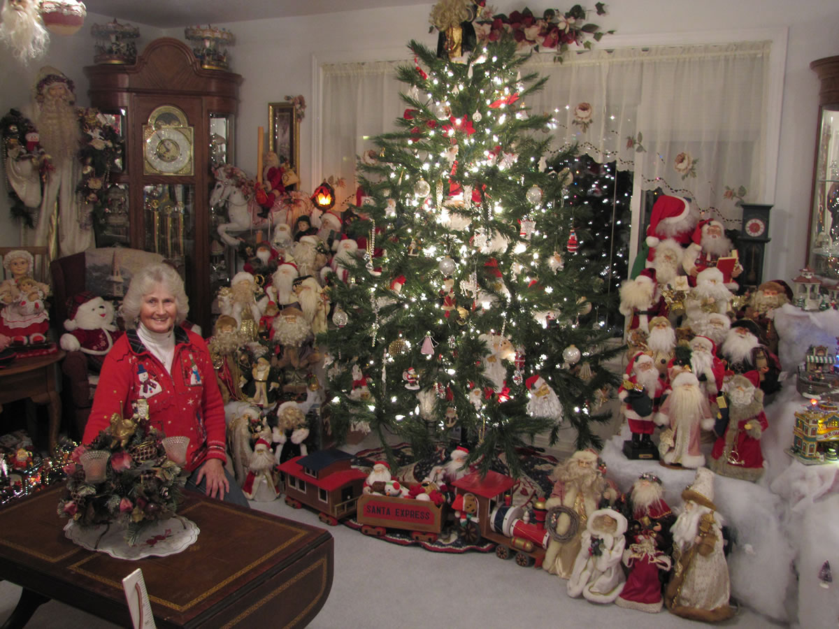 Can you spot Battle Ground resident Dolly Hoisington among her &quot;over the top&quot; Christmas decorations?