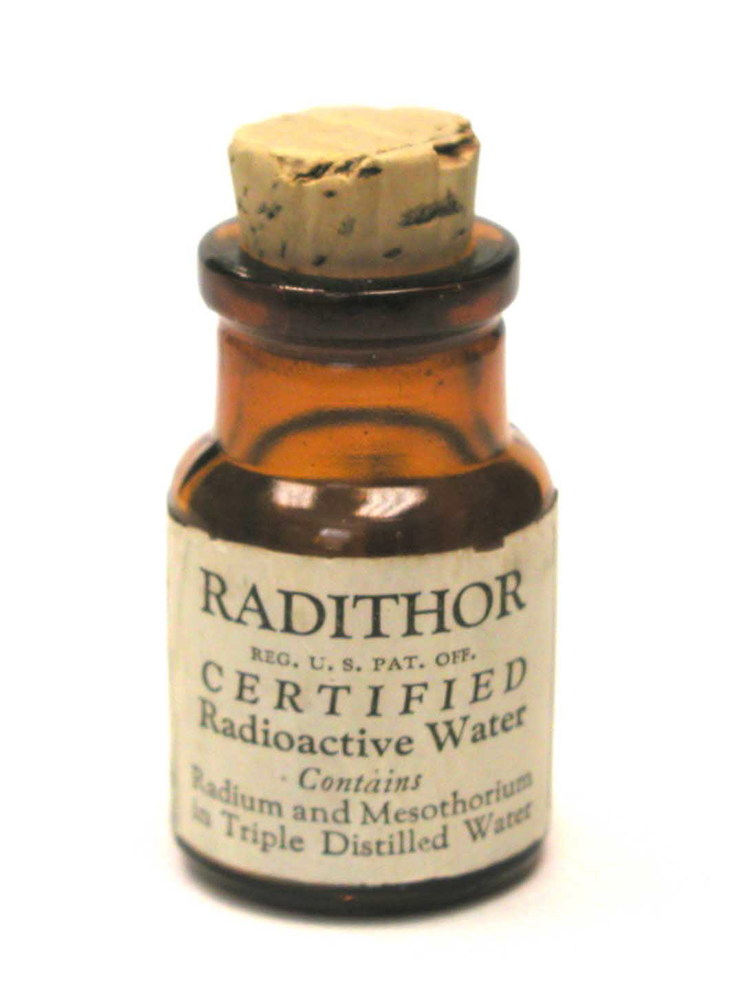 Radithor, a quack radiation cure, promised to fix all sorts of ailments that it actually didn't.