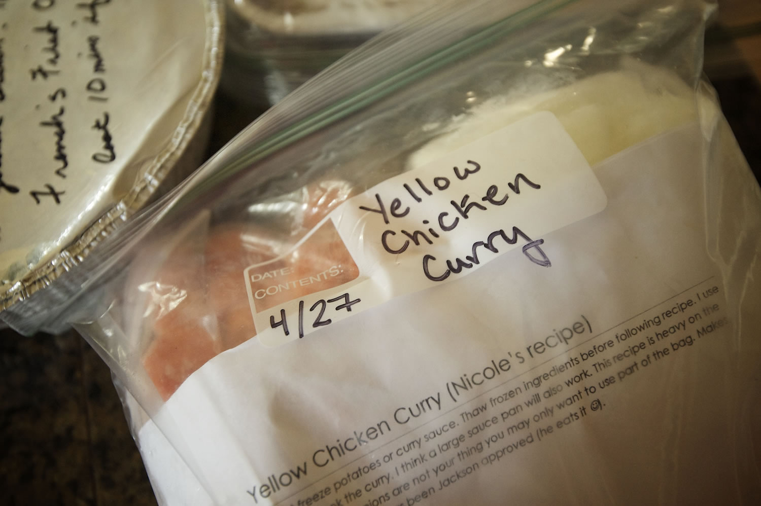 Yellow Chicken Curry is one of the seven frozen, homemade meals Julia Schetky has on hand, thanks to a meal swap she organized in Vancouver last month.