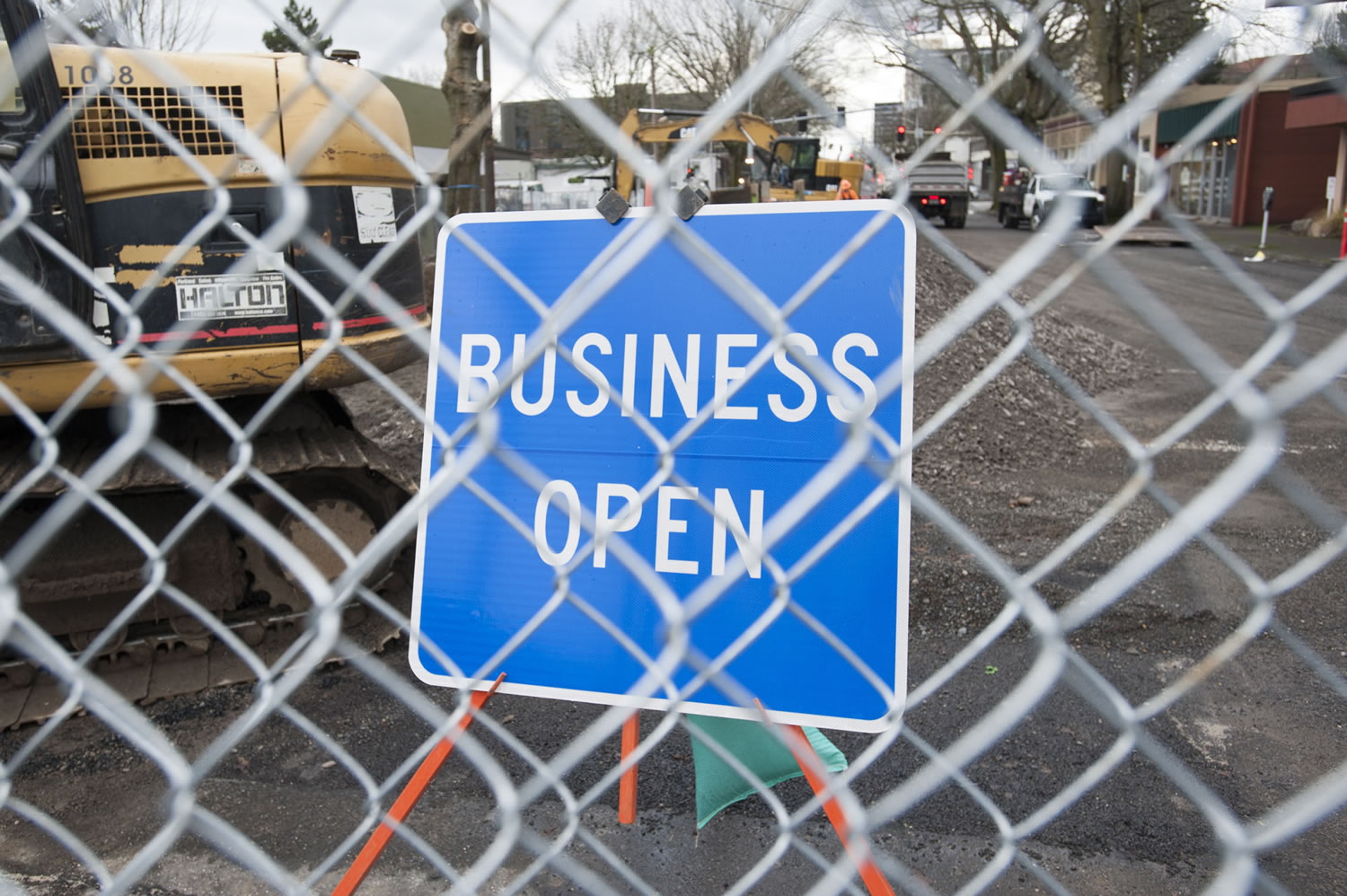 C-Tran had its contractor erect this sign after shop owners complained about road work obstructing customer access to their businesses.