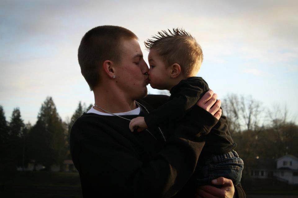 Kisses for Daddy.  Pictured: Trevor McGraw, 21 and Treylon McGraw, 2, of La Center. Submitter's comments: &quot;We were at Horseshoe Lake playing and taking pictures with Mommy on the day this picture was taken.